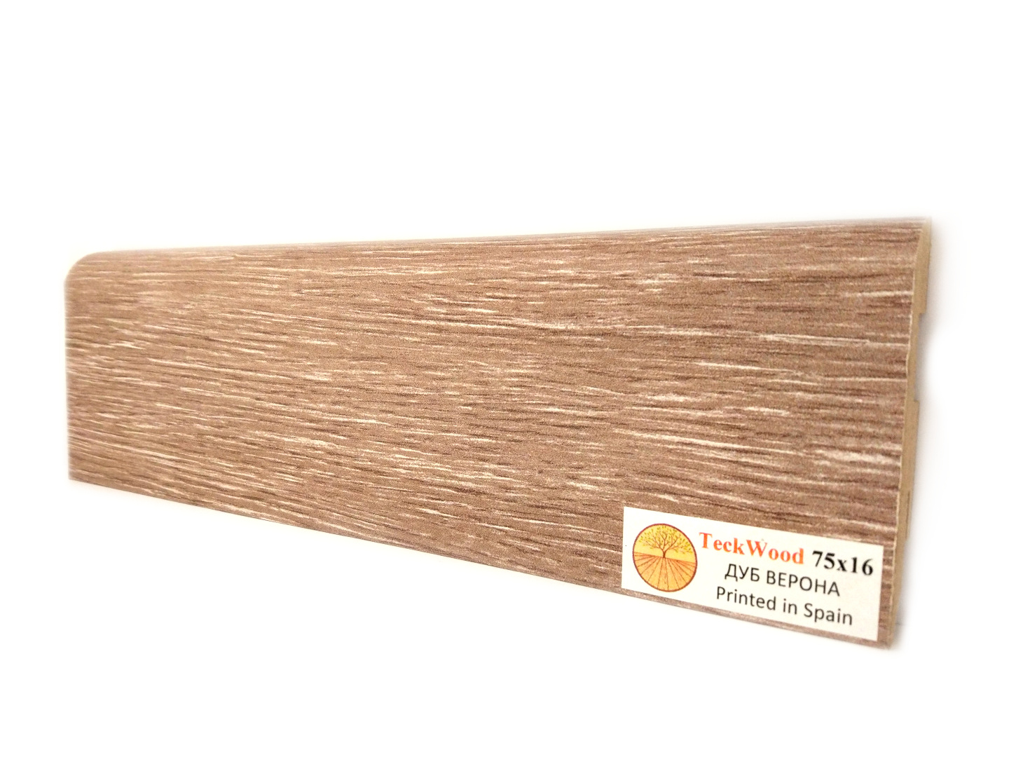 Плинтус МДФ ламинированный TeckWood Дуб Верона 2150×75×16